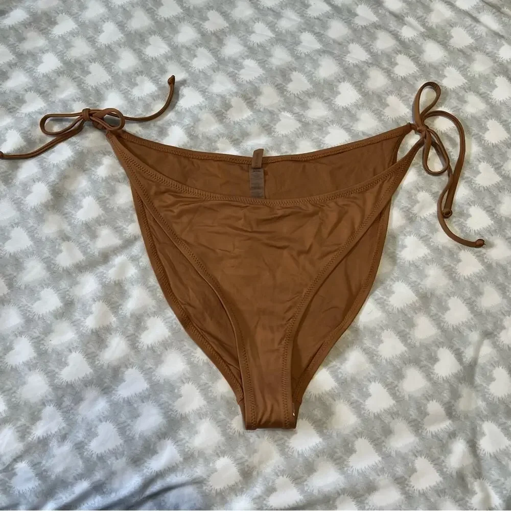 NWT Skims‎ Dipped Tie Bikini Bottoms Almond 3X